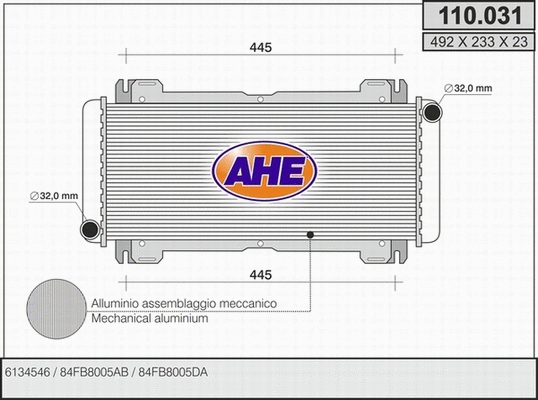 Radiator, engine cooling (110.031)
