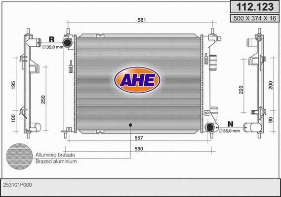 Radiator, engine cooling (112.123)