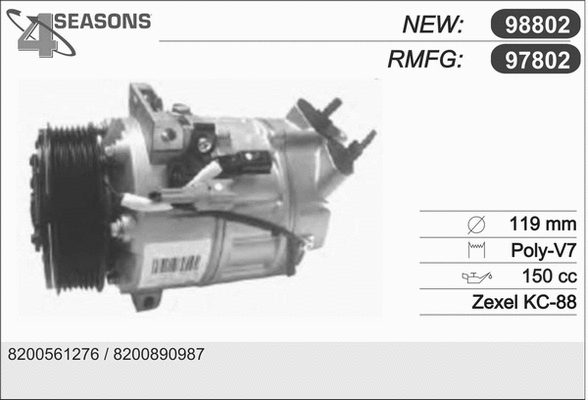 Compressor, air conditioning (97802)