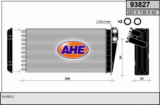 Heat Exchanger, interior heating (93827)