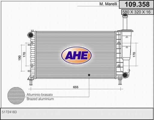 Radiator, engine cooling (109.358)