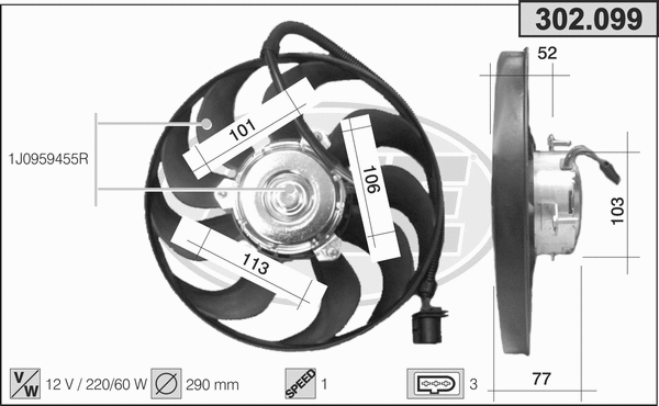 Fan, engine cooling (302.099)