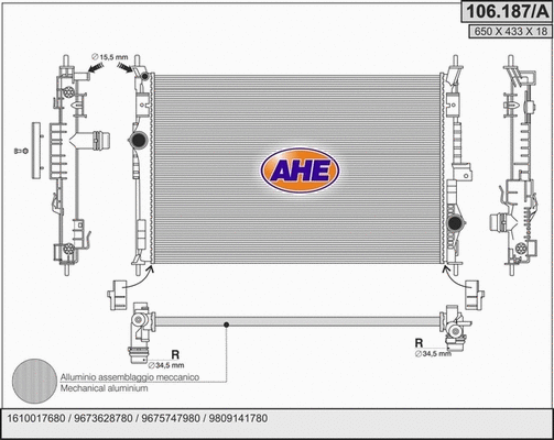 Radiator, engine cooling (106.187/A)