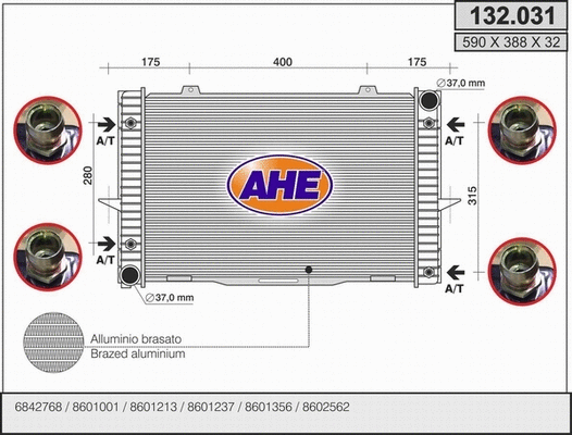 Radiator, engine cooling (132.031)