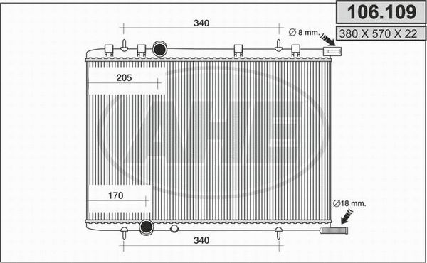 Radiator, engine cooling (106.109)