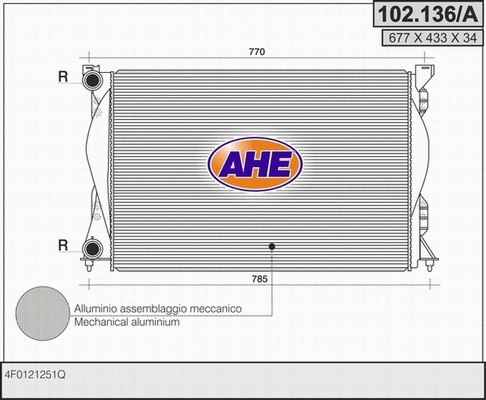 Radiator, engine cooling (102.136/A)