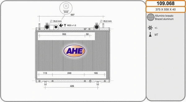 Radiator, engine cooling (109.068)