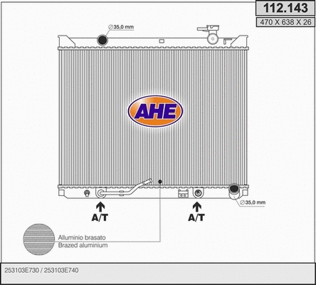 Radiator, engine cooling (112.143)