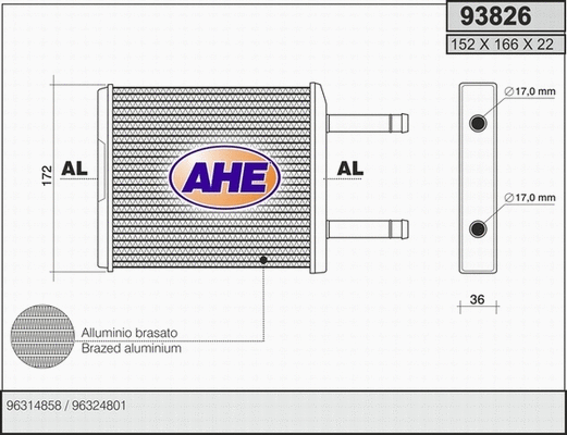 Heat Exchanger, interior heating (93826)