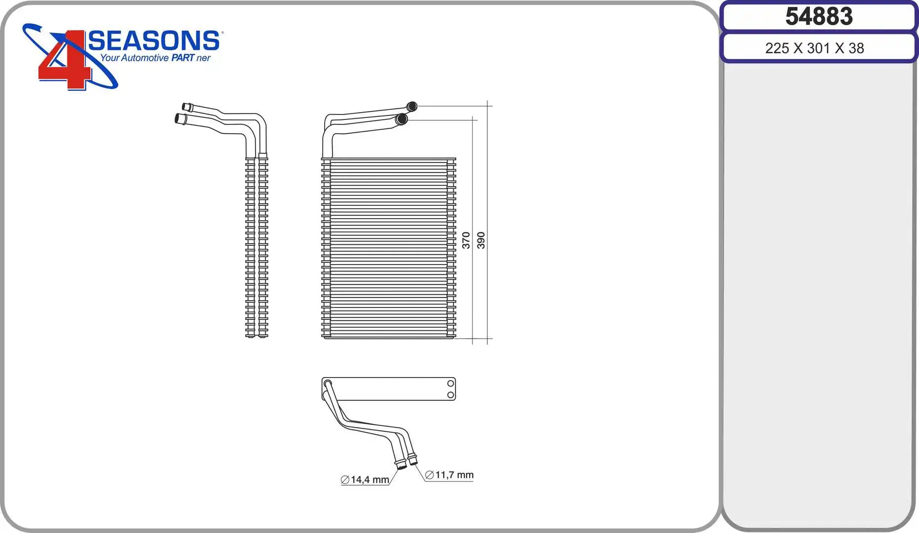 Evaporator, air conditioning (54883)