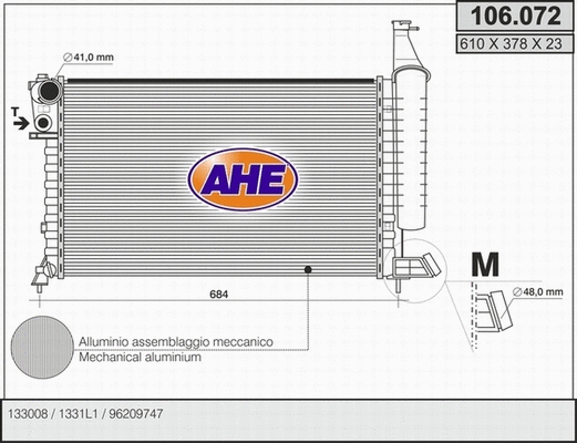 Radiator, engine cooling (106.072)