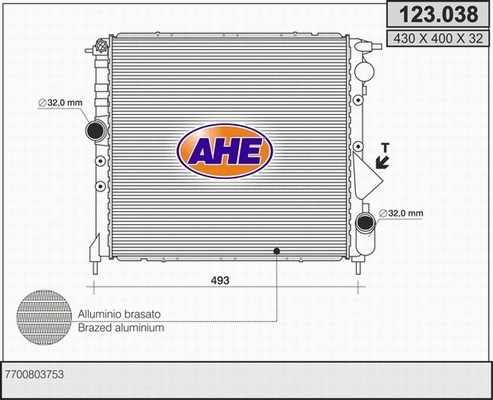 Radiator, engine cooling (123.038)