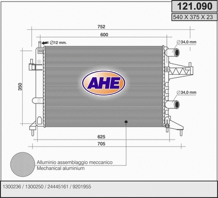 Radiator, engine cooling (121.090)