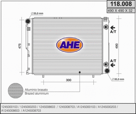 Radiator, engine cooling (118.008)