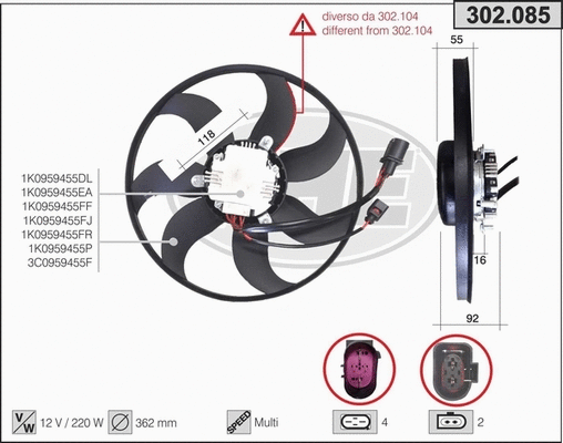 Fan, engine cooling (302.085)