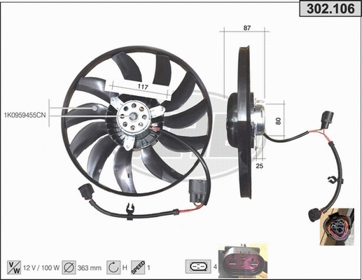 Fan, engine cooling (302.106)