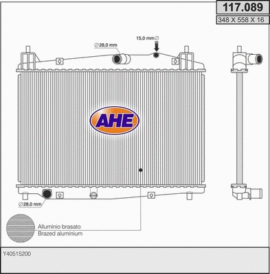 Radiator, engine cooling (117.089)