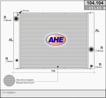 Radiator, engine cooling (104.104)