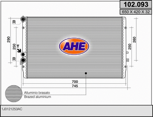 Radiator, engine cooling (102.093)