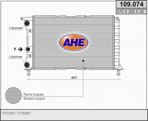 Radiator, engine cooling (109.074)