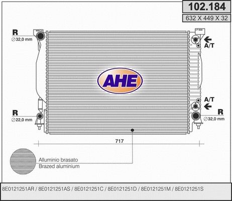 Radiator, engine cooling (102.184)