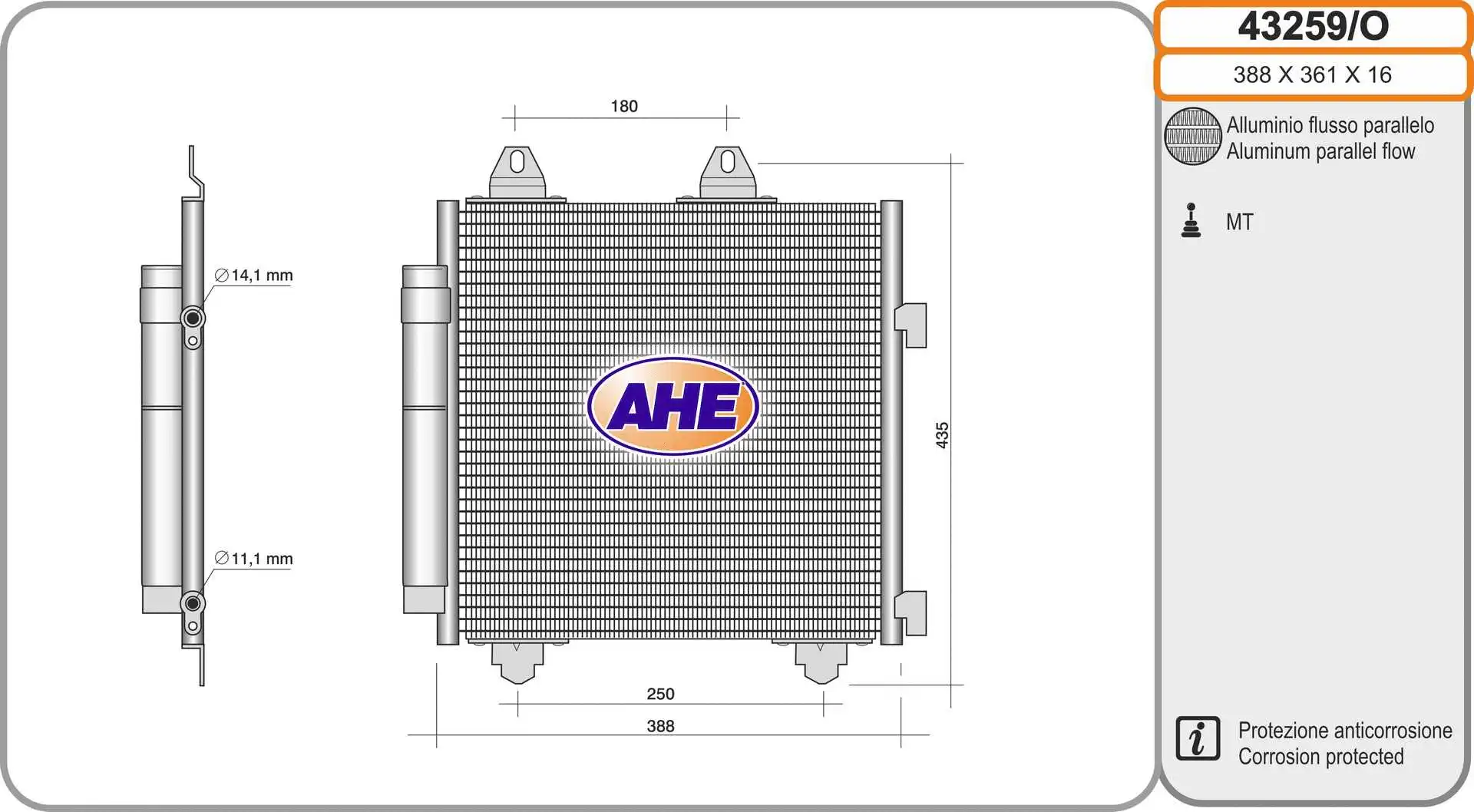 Condenser, air conditioning (43259/O)