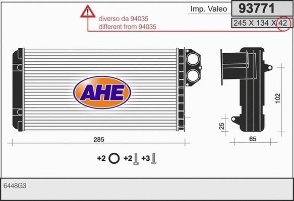 Heat Exchanger, interior heating (93771)