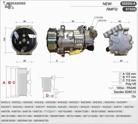 Compressor, air conditioning (98886)