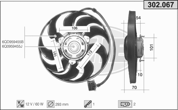 Fan, engine cooling (302.067)