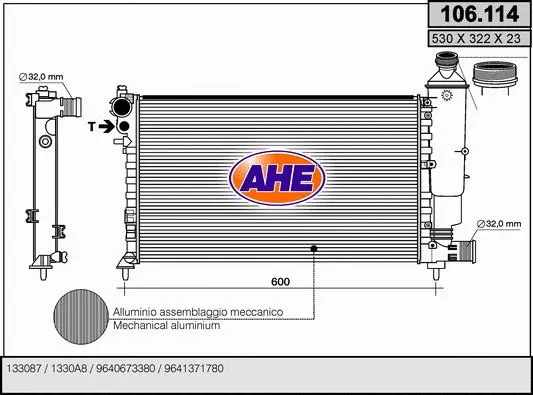 Radiator, engine cooling (106.114)