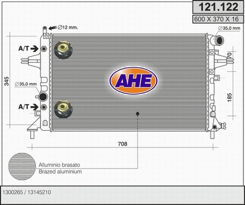 Radiator, engine cooling (121.122)