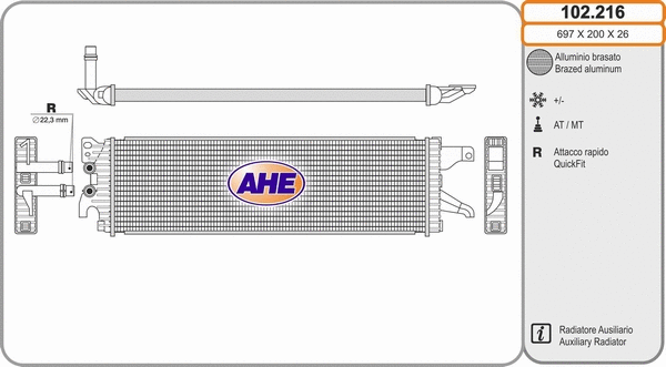Radiator, engine cooling (102.216)