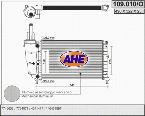 Radiator, engine cooling (109.010/O)