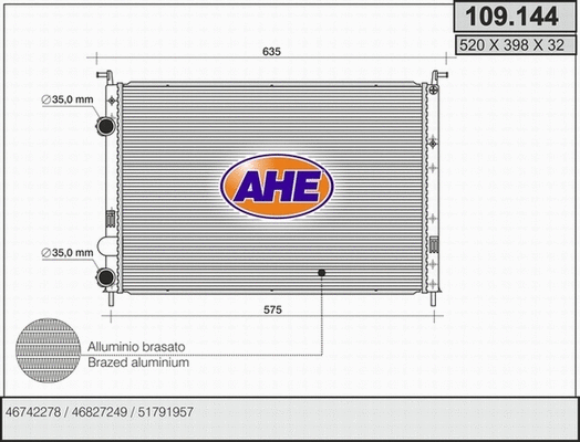 Radiator, engine cooling (109.144)
