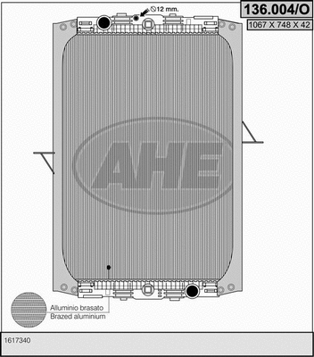 Radiator, engine cooling (136.004/O)