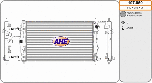 Radiator, engine cooling (107.050)