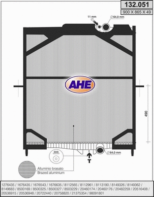 Radiator, engine cooling (132.051)