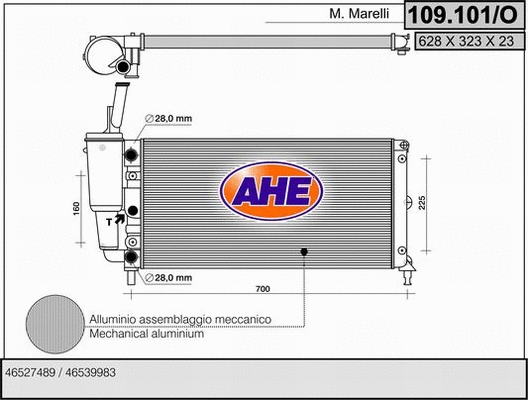 Radiator, engine cooling (109.101/O)