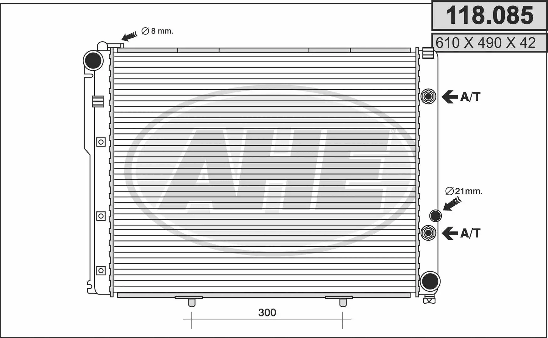 Radiator, engine cooling (118.085)