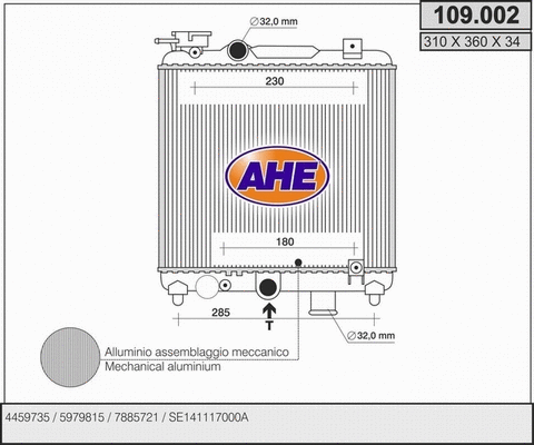 Radiator, engine cooling (109.002)