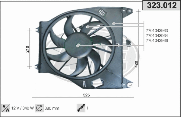Fan, engine cooling (323.012)