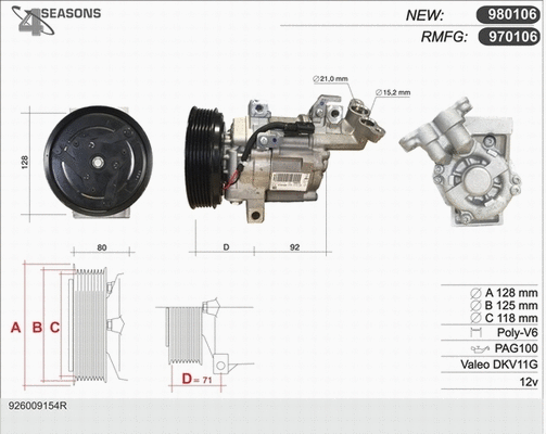 Compressor, air conditioning (970106)