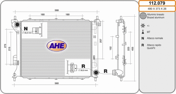Radiator, engine cooling (112.079)