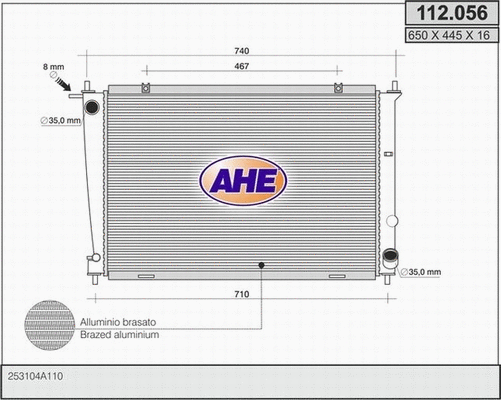 Radiator, engine cooling (112.056)