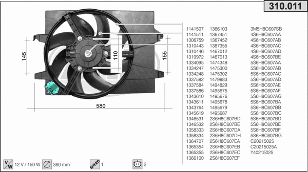 Fan, engine cooling (310.011)