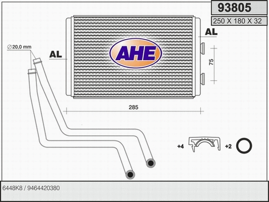 Heat Exchanger, interior heating (93805)