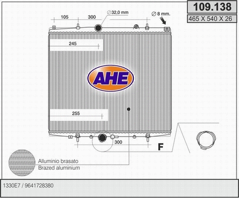 Radiator, engine cooling (109.138)