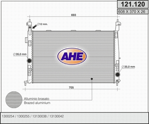 Radiator, engine cooling (121.120)