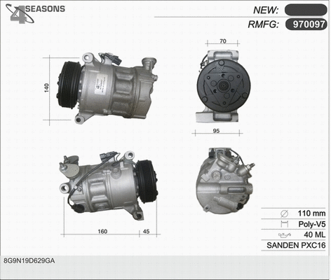 Compressor, air conditioning (970097)