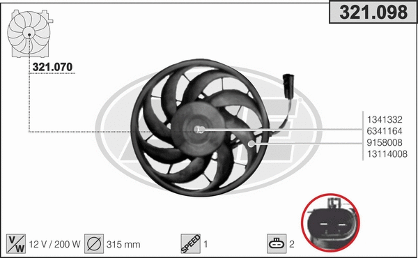 Fan, engine cooling (321.098)